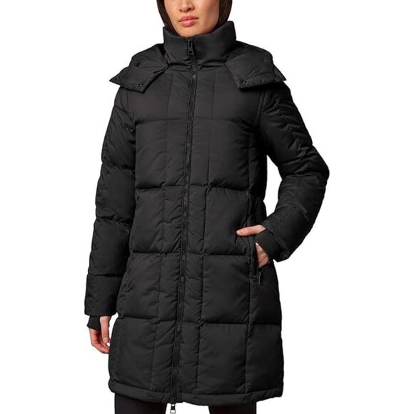 Mondetta Women's Mid Length Quilted Down Parka, Black, Medium
